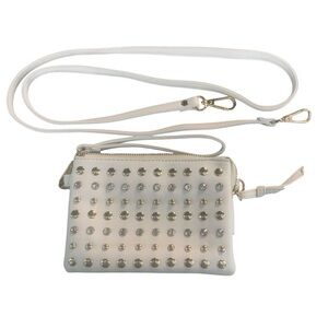 CHARMING CHARLIE White‎ Studded Crossbody Wristlet - One Size